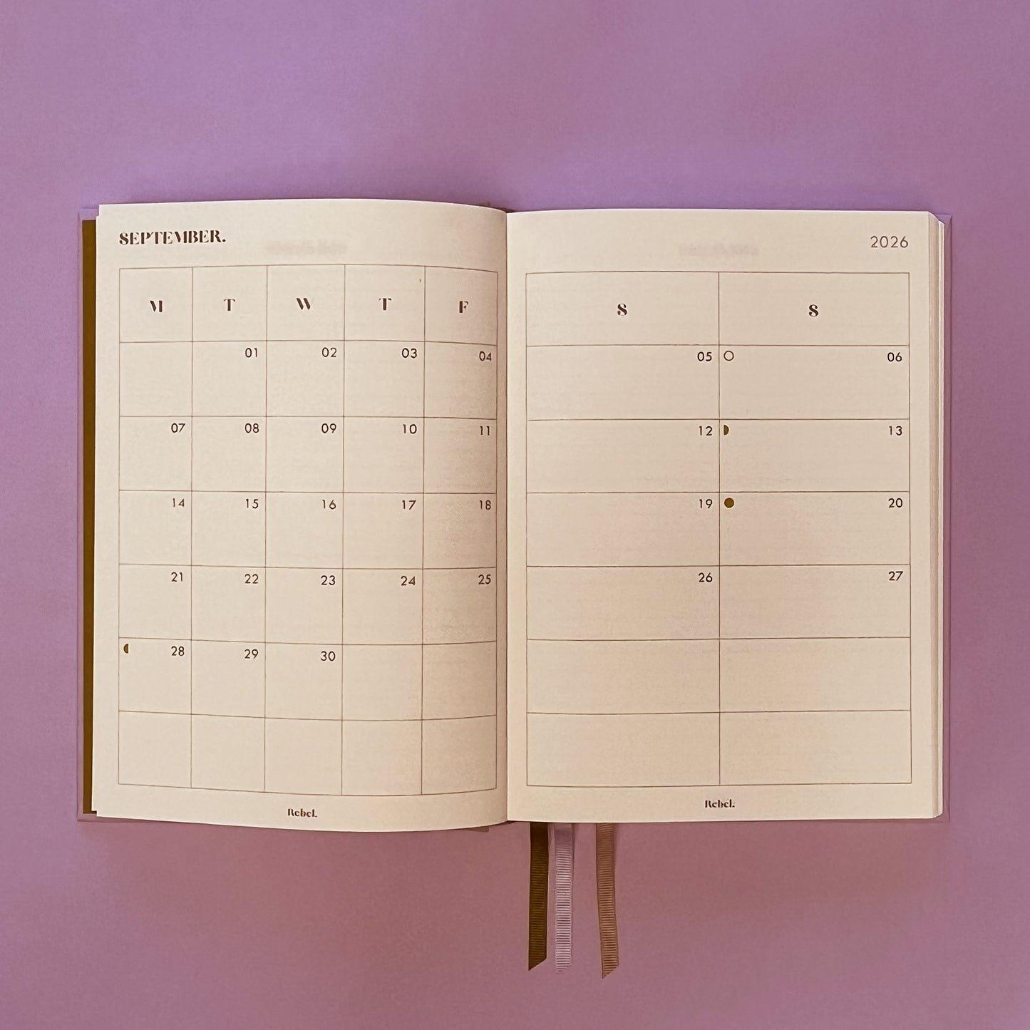 A5 Seasonal Diary 2026 - Lilac