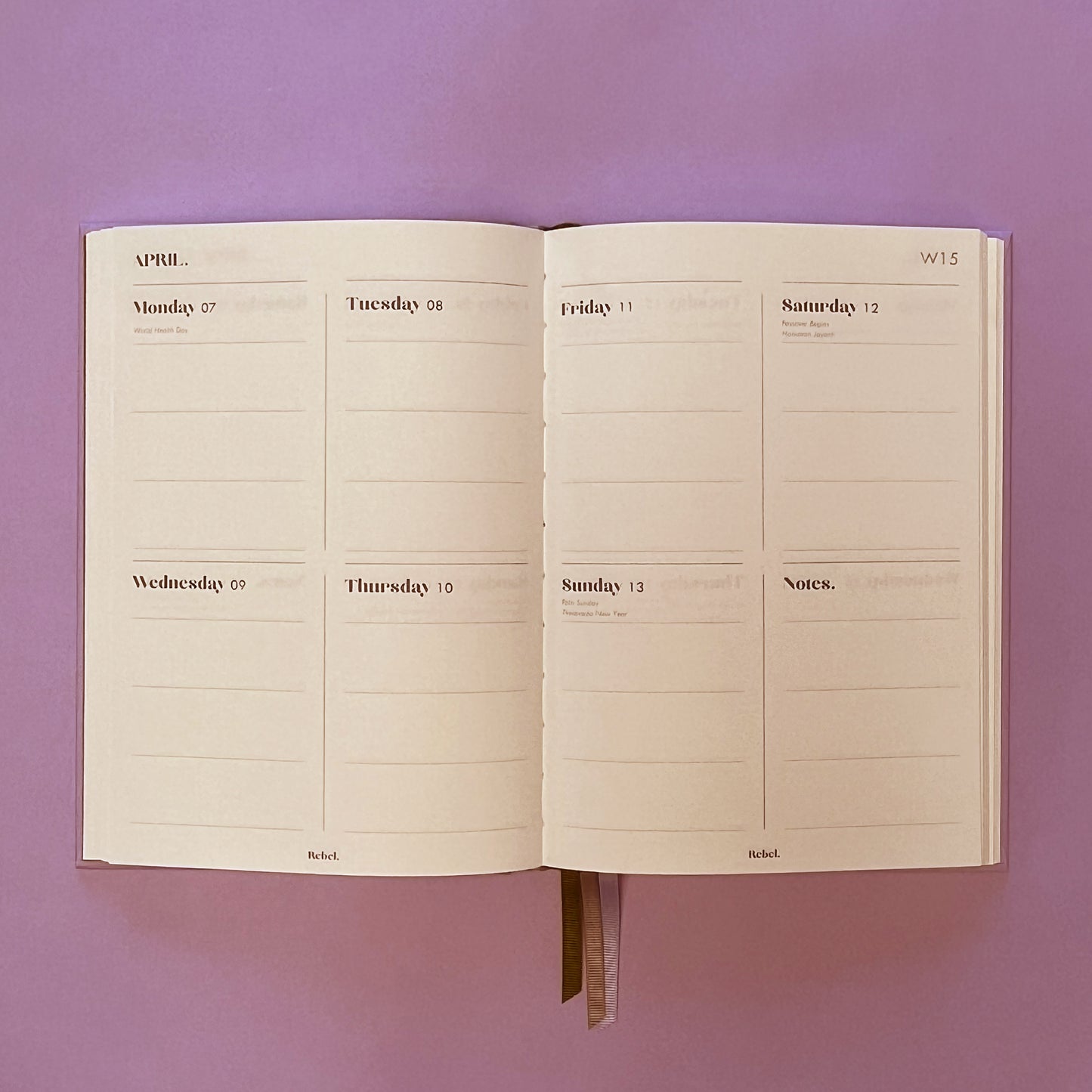 A5 Seasonal Diary 2026 - Lilac