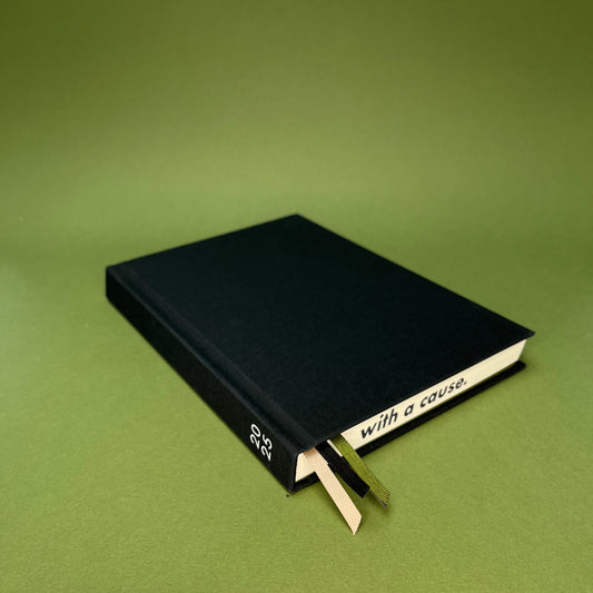 Rebel Stationery's Signature diary in Moss on ink background