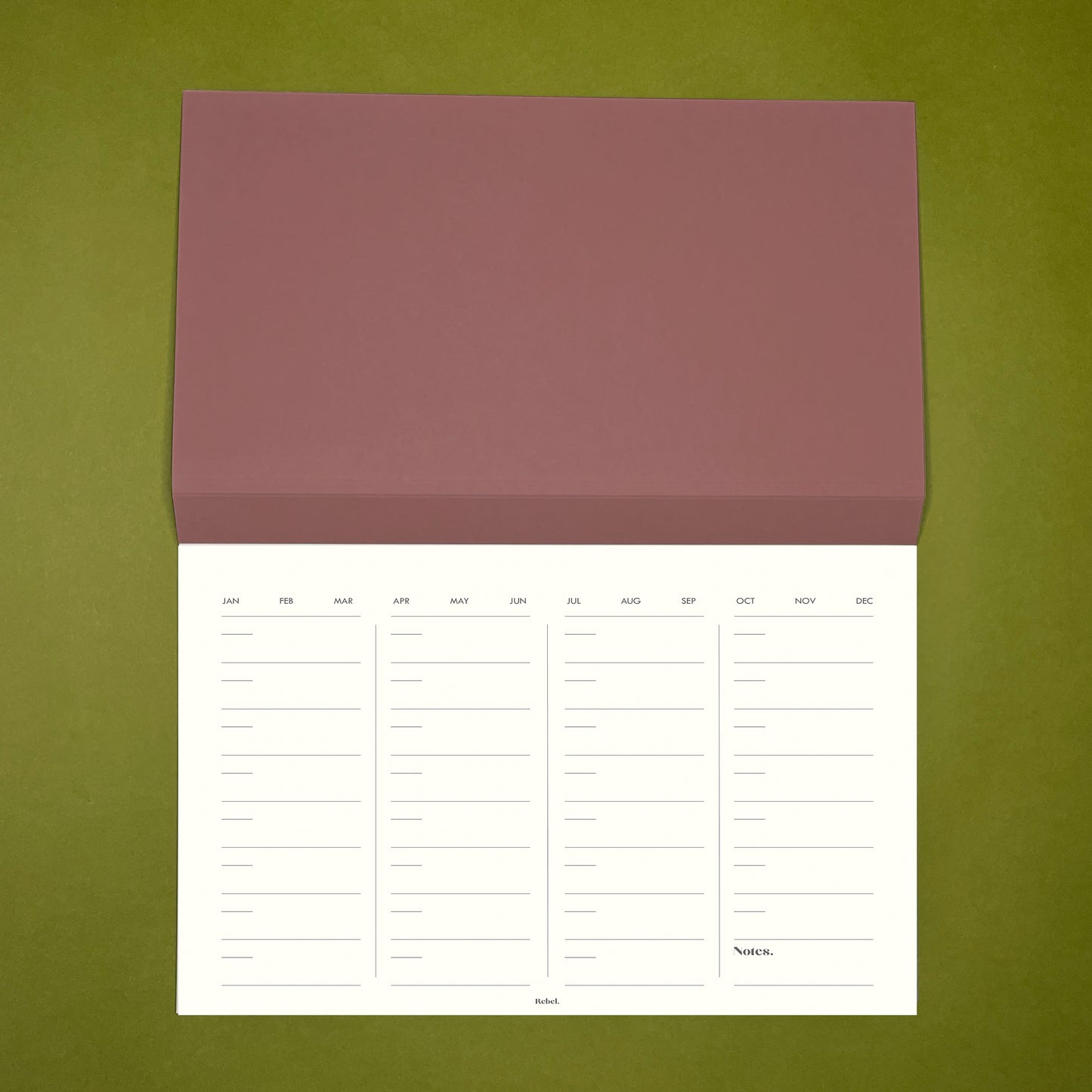 A4 Undated Monthly Desk Planner - Hawthorn