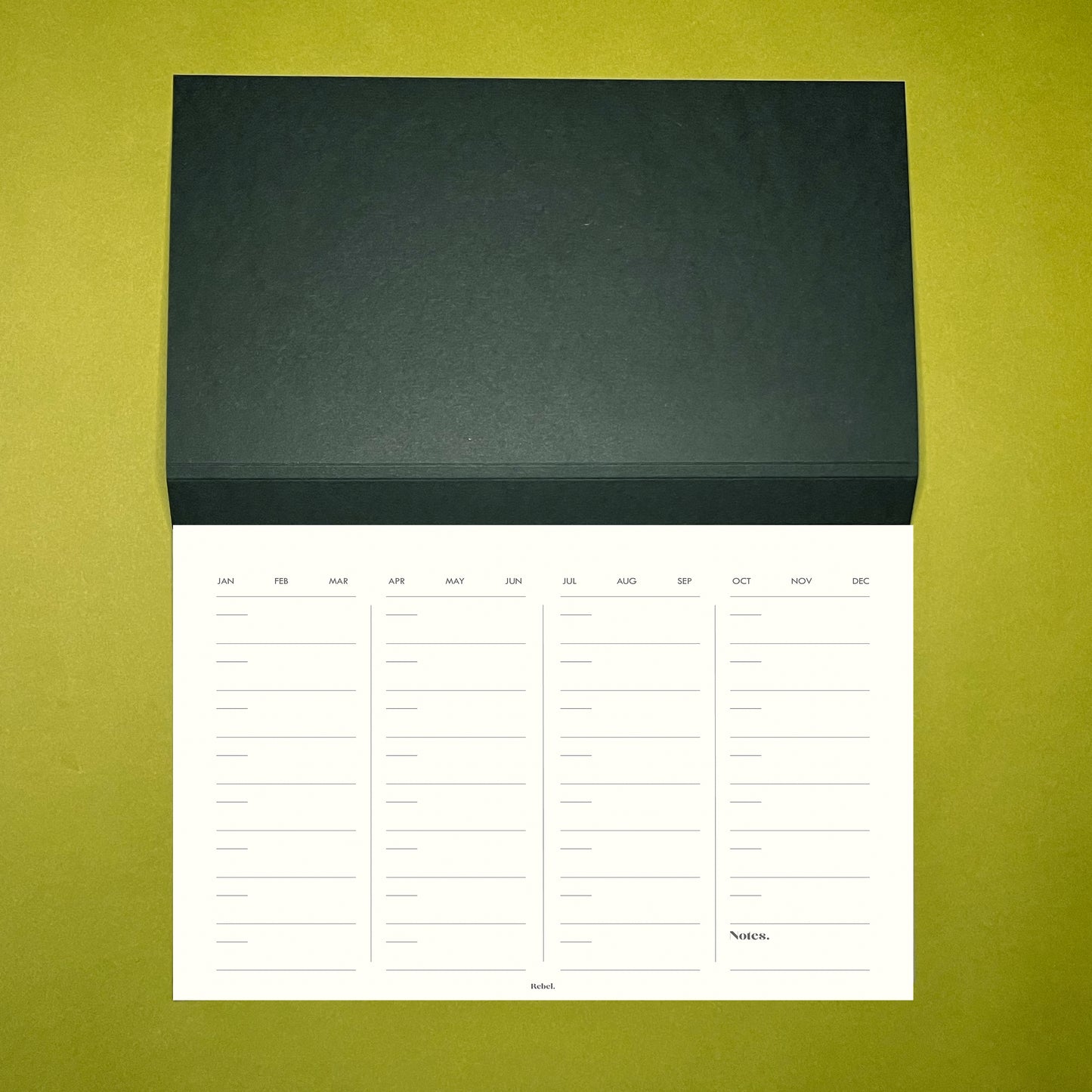 A4 Undated Monthly Desk Planner - Ink