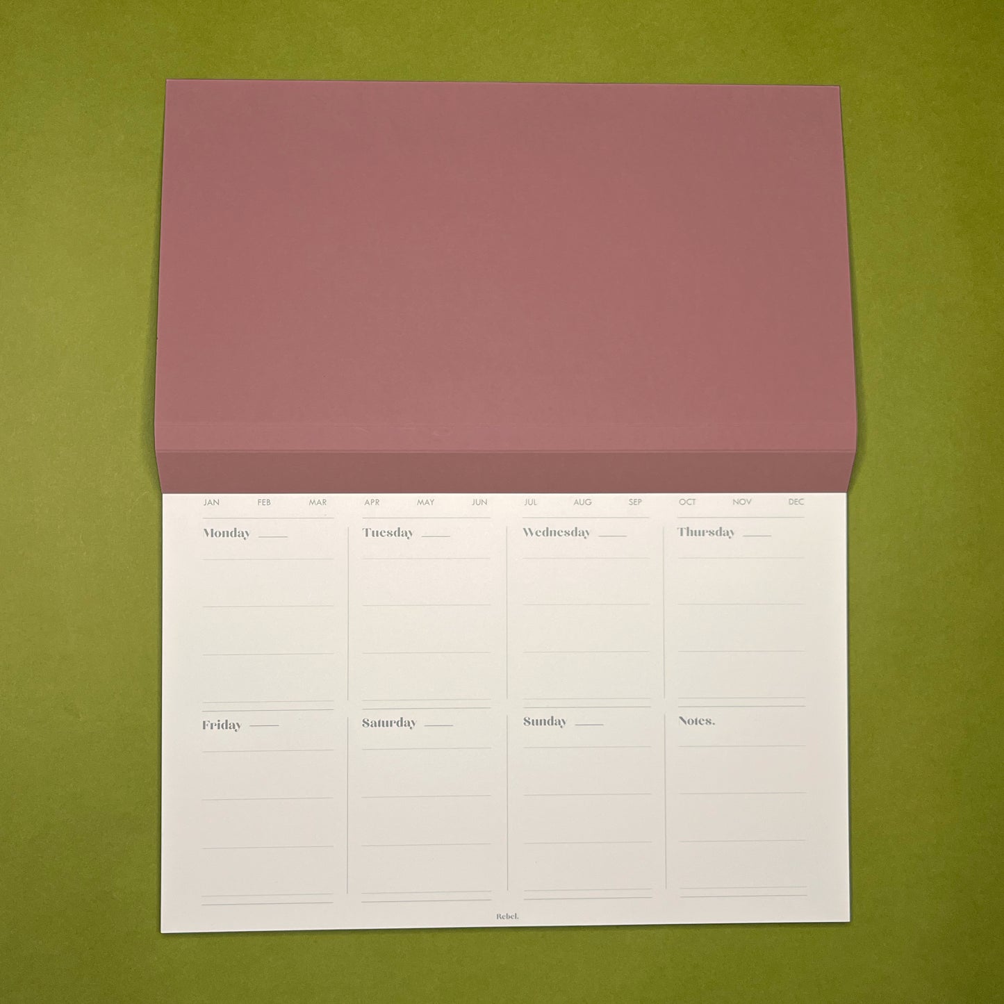 A4 Undated Weekly Desk Planner - Hawthorn