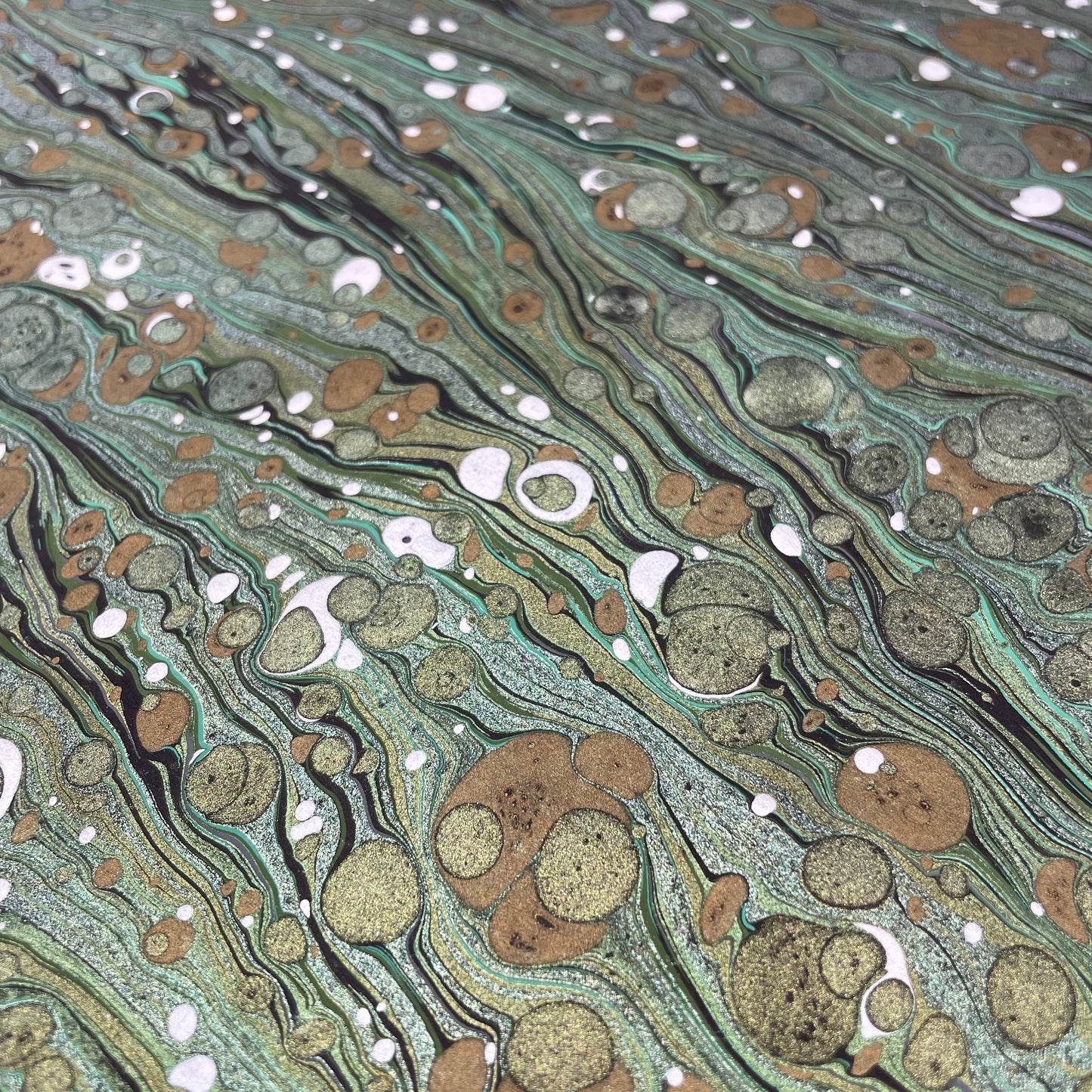 Paperwilds Hand-marbled Paper - Celeste