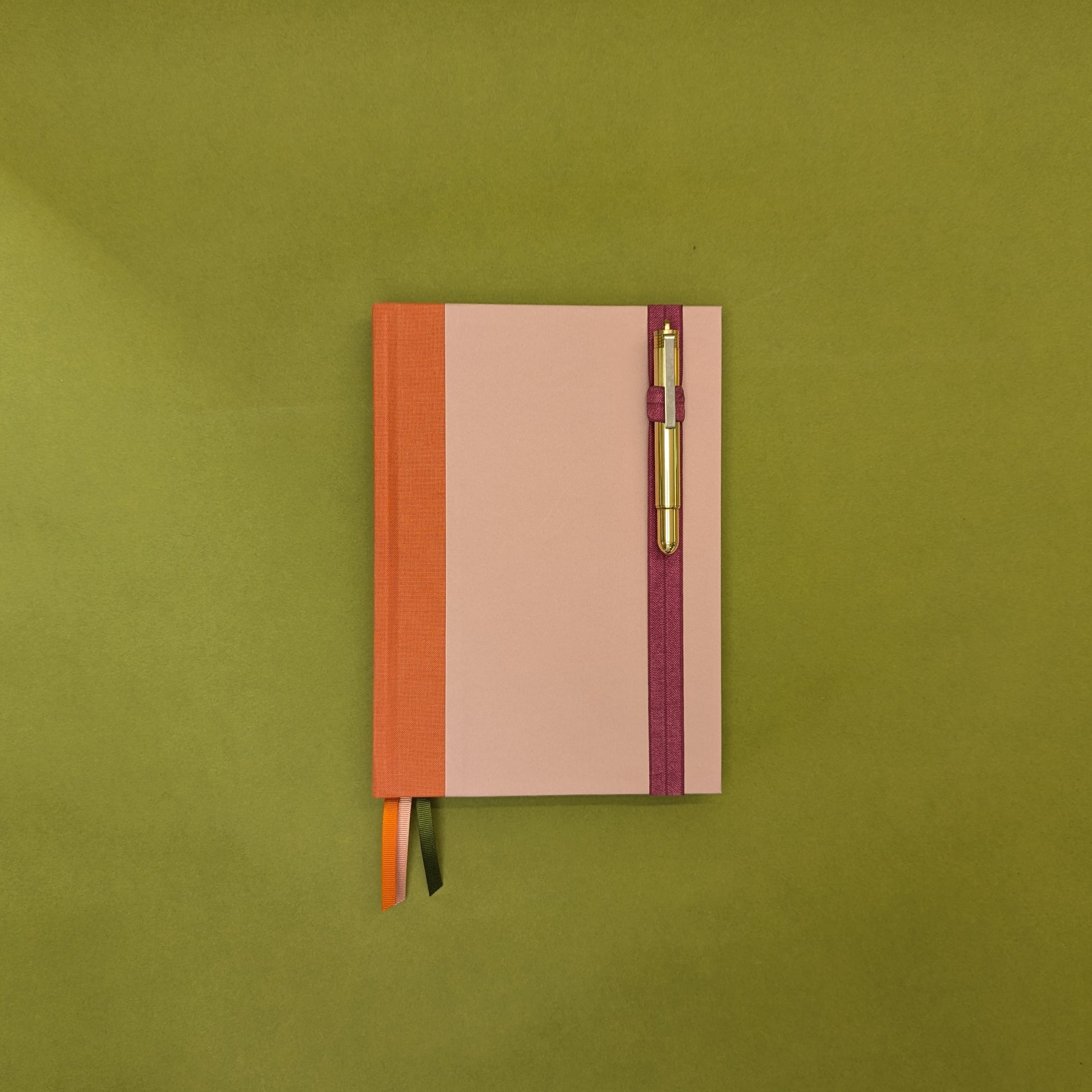 Rebel Stationery Burgundy Elastic Pen Loop with TRC Brass Pen