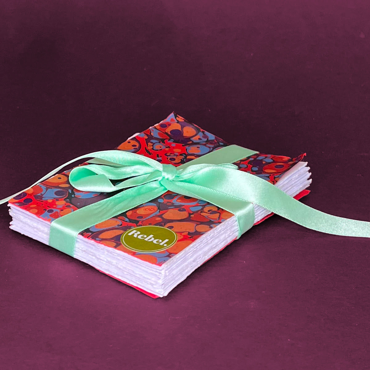 Handmade Marbled Notelet Parcel