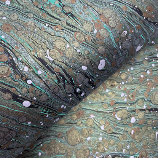 Paperwilds Hand-marbled Paper - Celeste