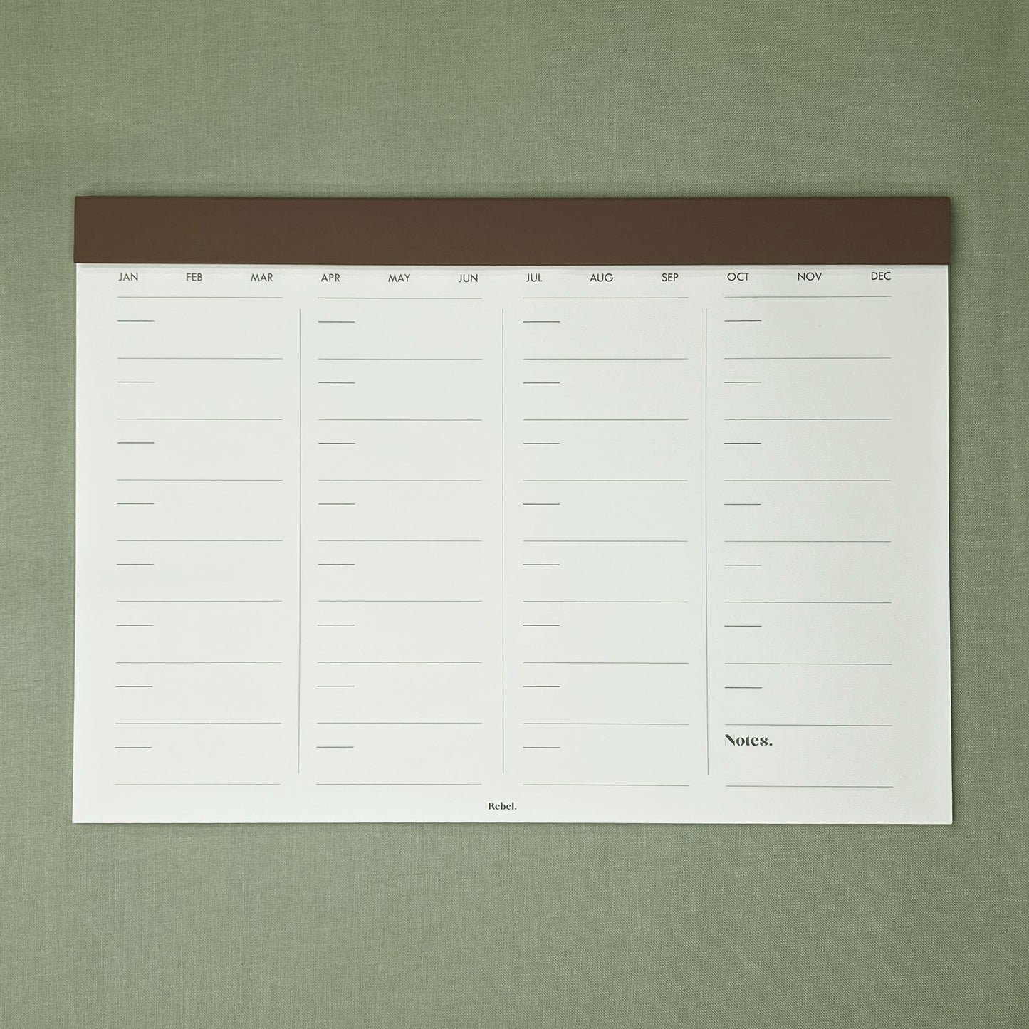 A4 Undated Monthly Desk Planner - Hawthorn