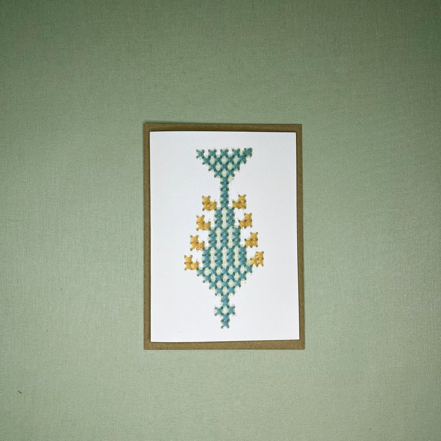 A6 O' Cypress Tree Greeting Card - Bil'in Blue