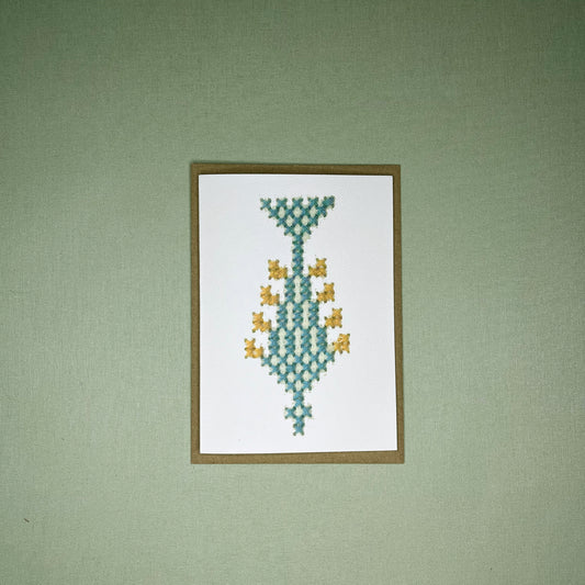 A6 O' Cypress Tree Greeting Card - Bil'in Blue