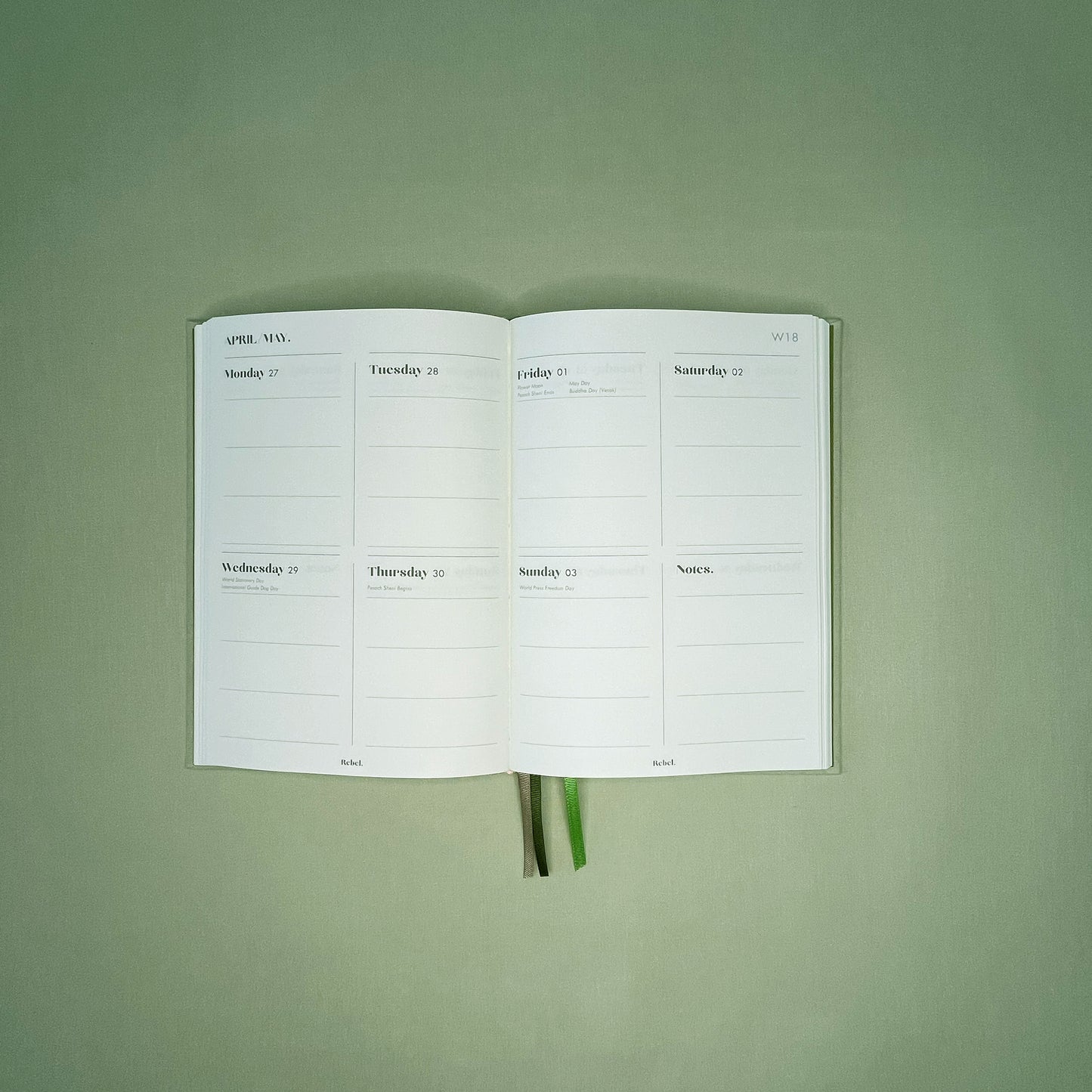 A5 Signature Diary 2026 - Pistachio